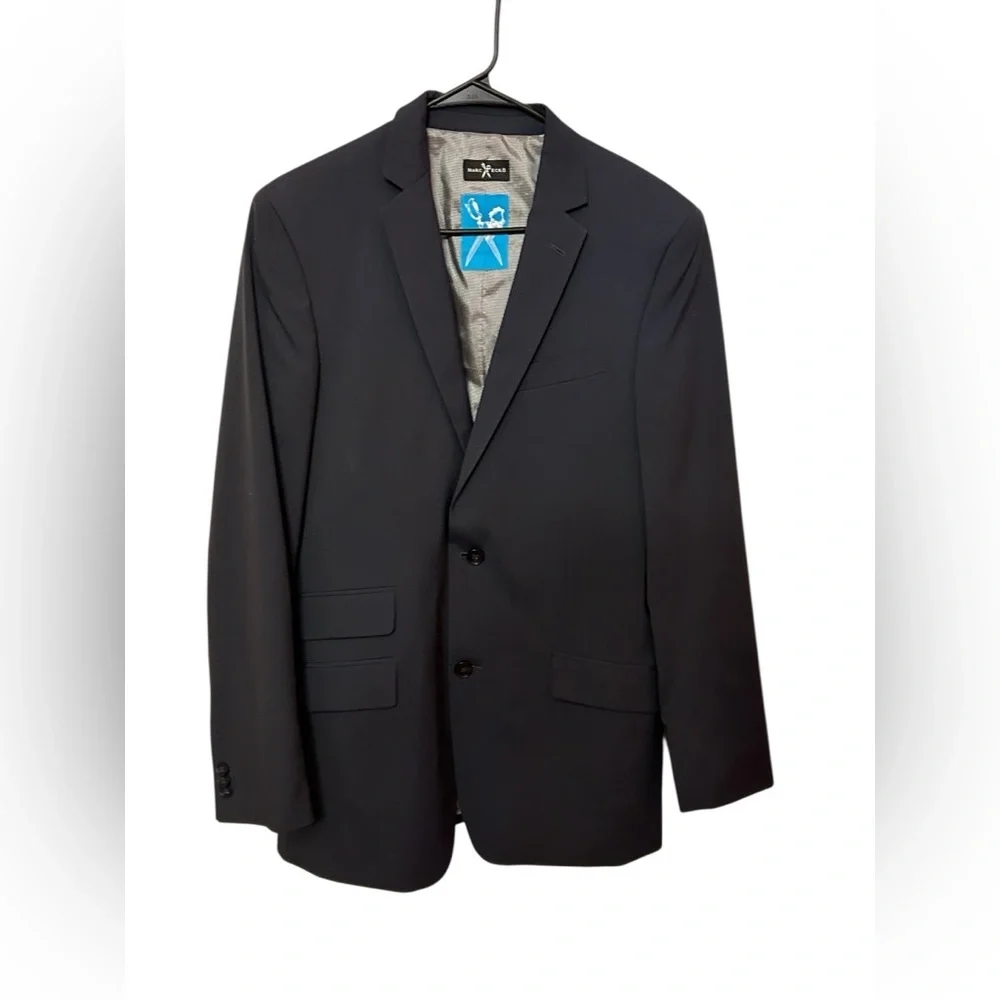 Marc Ecko Black Suit Blazer size 38L 2 button closure businessman office